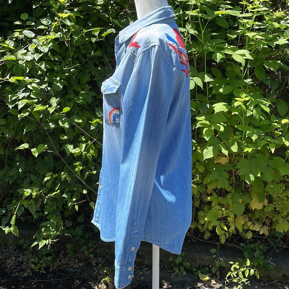 MOTHER | All my ex's embroidered denim shirt (Surf Girl School) - Picture 11 of 16